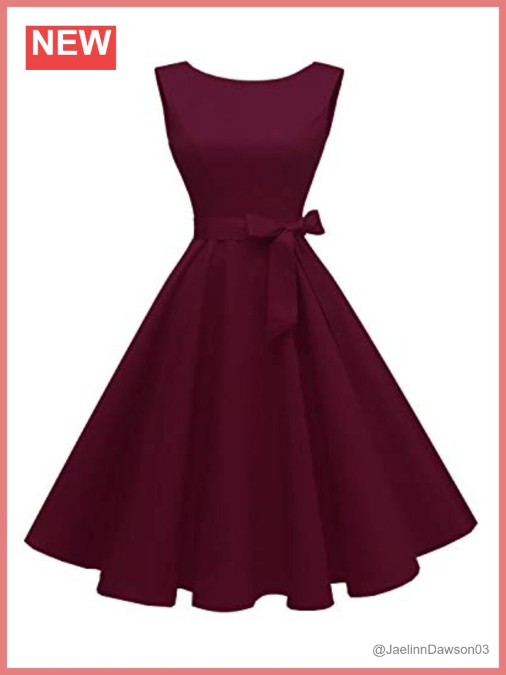 Sleeveless Vintage 1950s Cocktail Dress A-Line Boatneck Formal